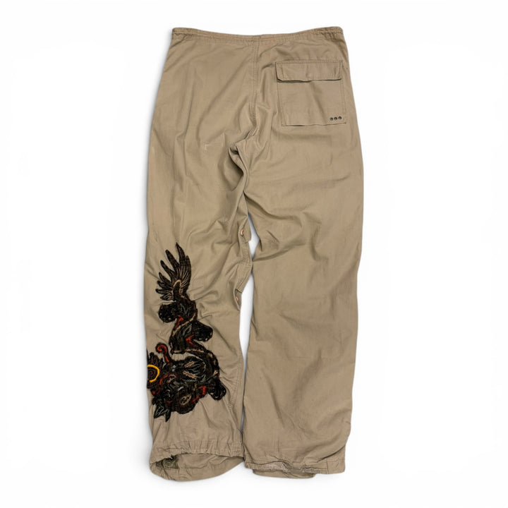 Vintage Maharishi Embroidered Trousers Beige (L)