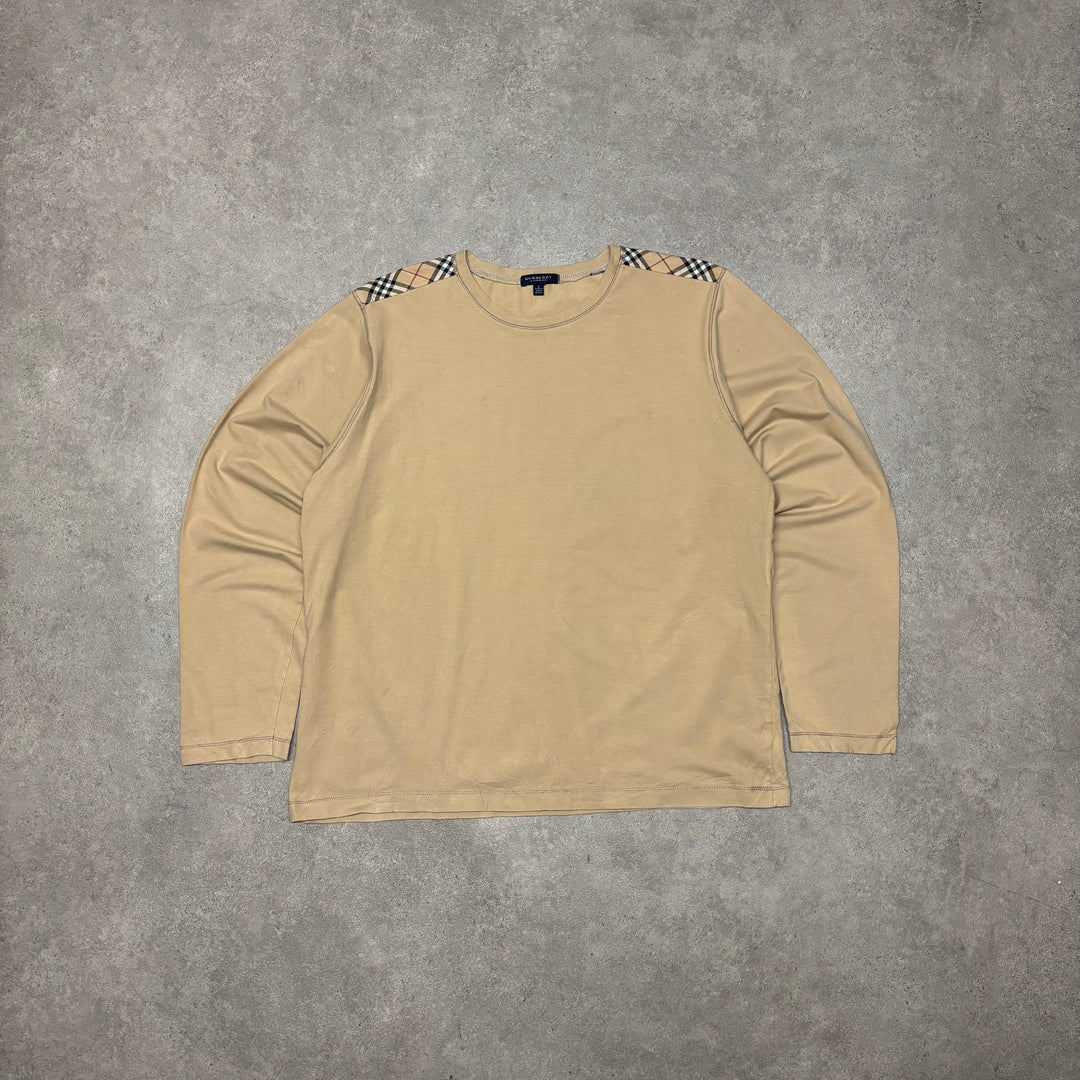 Vintage Burberry Beige Novacheck Longsleeve T-Shirt (L)