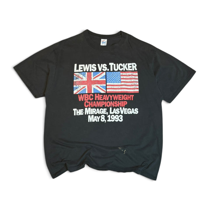 Rare 1993 Vintage Lewis Vs Tucker Boxing Black Graphic T-Shirt (XL)