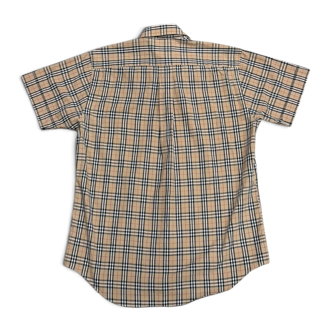 Vintage Burberry Checkered Short Sleeve Shirt Beige (M)