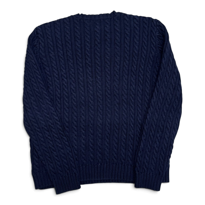 Vintage Polo Ralph Lauren Navy Cable Knitted Jumper (L)