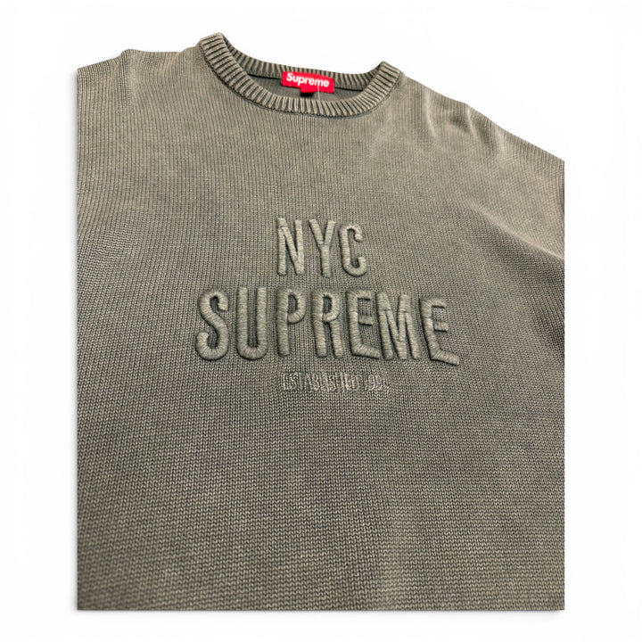 Supreme Overdyed Raised Jumper Green (M)