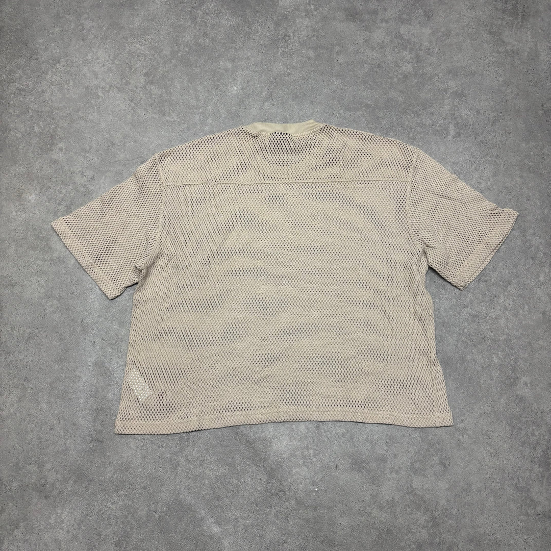 Stussy Light Brown Knitted Mesh T-Shirt (XL)