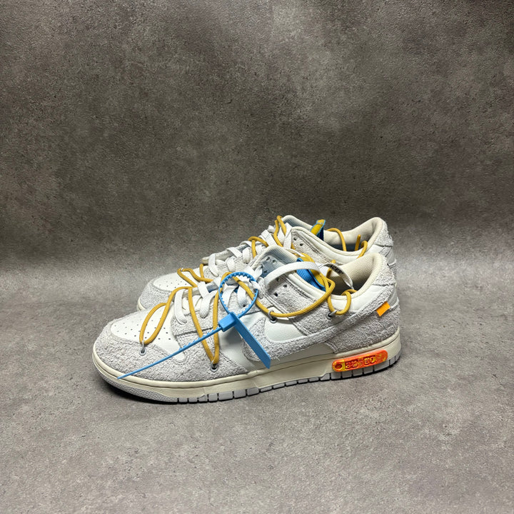 Nike x Off White Dunk Low White & Grey 'Lot 34' Trainers (UK12)