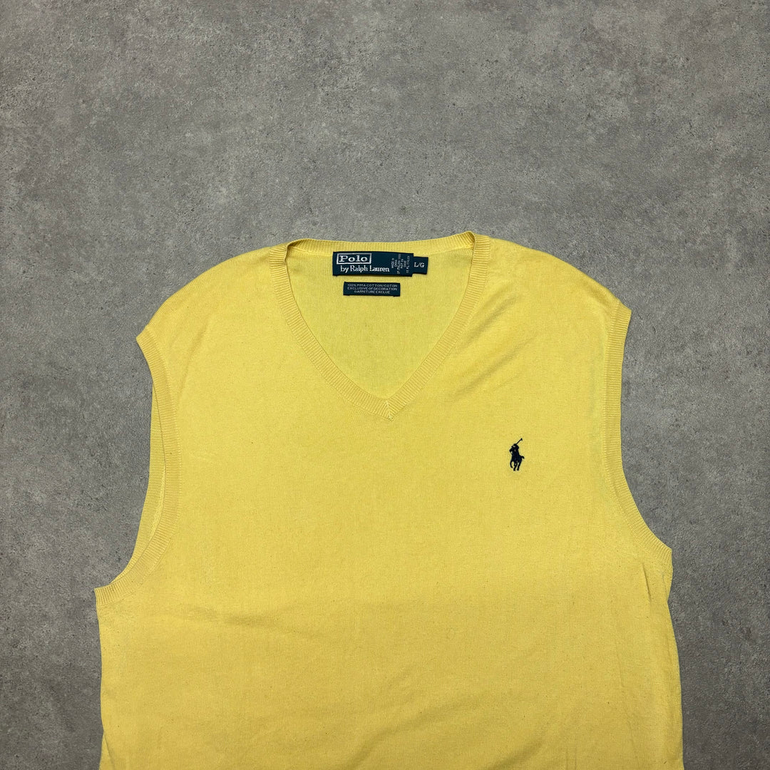 Vintage Polo Ralph Lauren Yellow Knitted Vest (M)