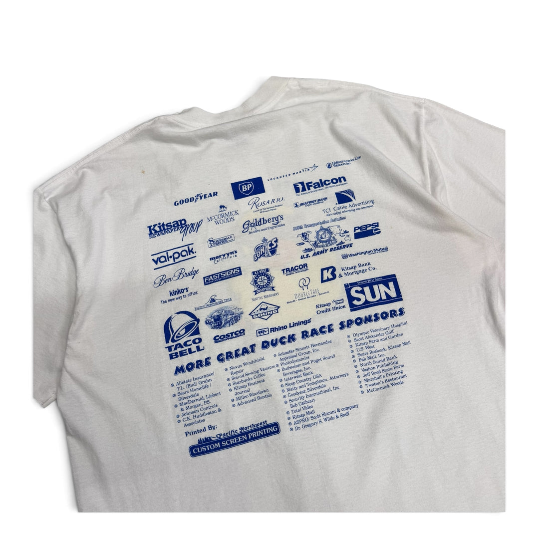Vintage Great Kitsap Duck Race Graphic T shirt White (XL)