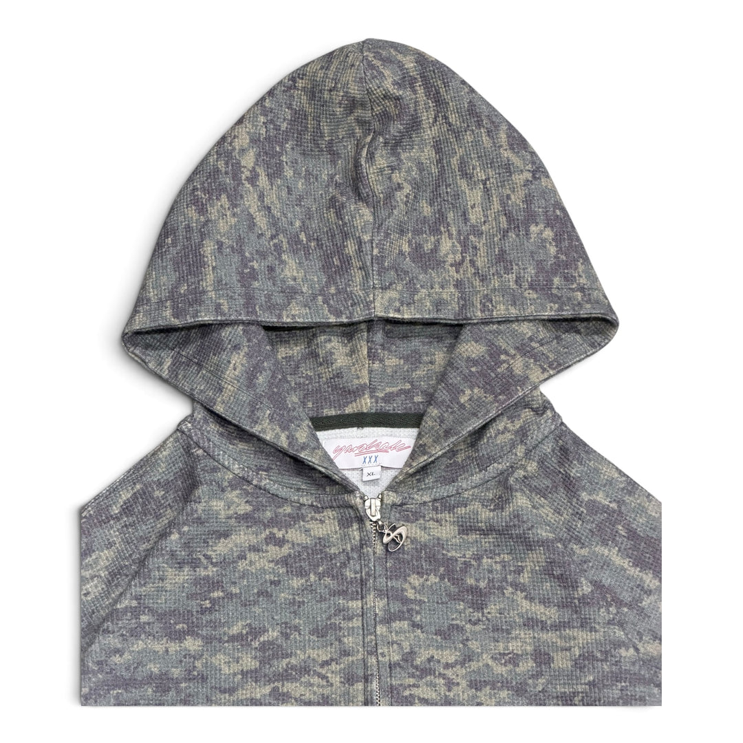 Yardsale Camo Zip Up Hoodie Green (XL)