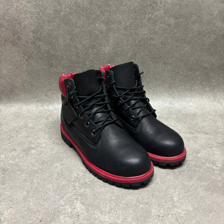Vintage Timberland Black & Red Leather Boots (UK6)