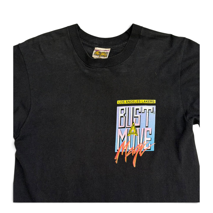Vintage 90's Los Angeles Lakers Graphic T shirt Black (M)