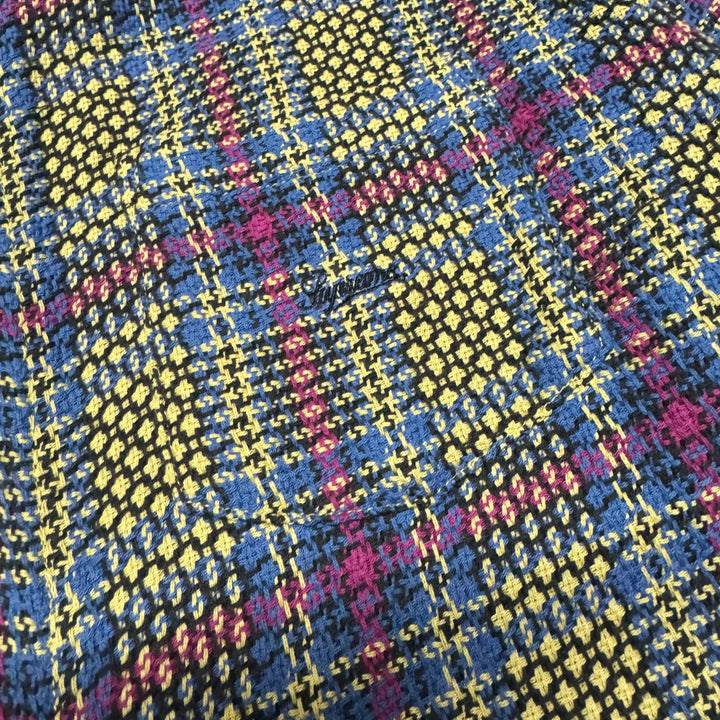 Supreme Basket Weave Plaid Shirt Yellow (S)