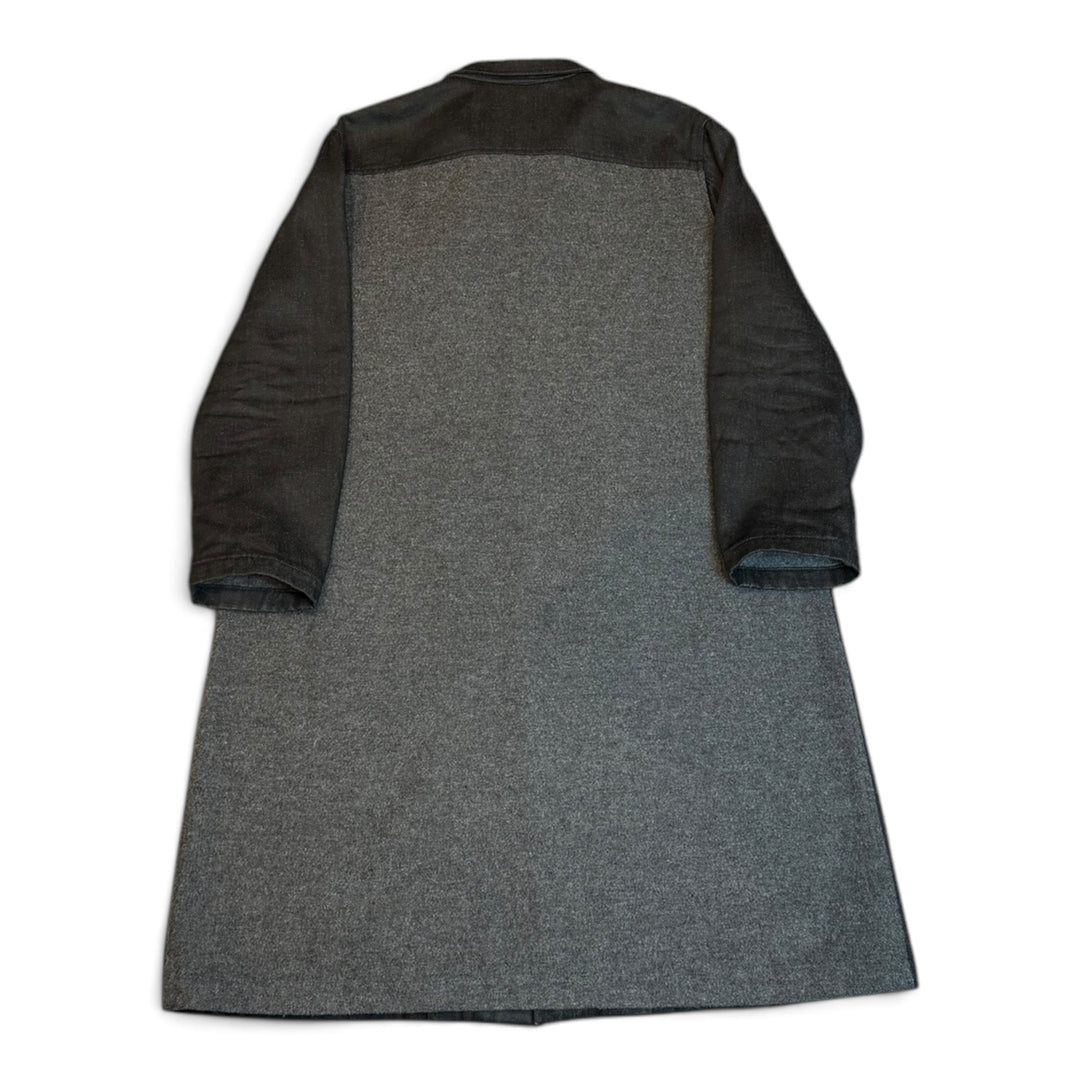 Vintage Yohji Yamamoto Dark Grey & Black Wool Trench Coat (XL)