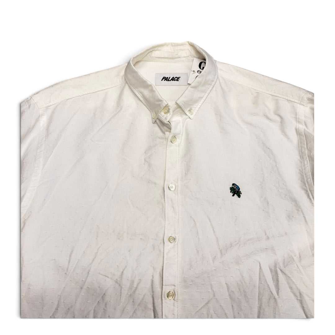 Palace White Long Sleeve Parrot Embroidered Shirt (XL)