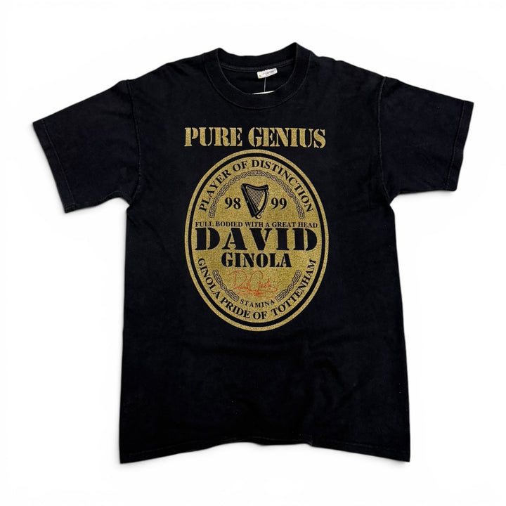 Vintage Guinness David Ginola Black Graphic T-Shirt (M)