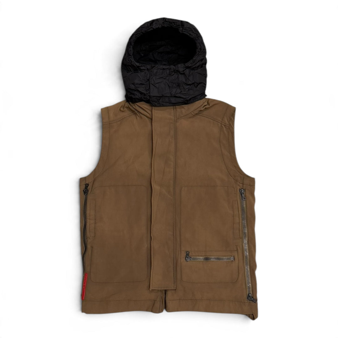 Prada Sport AW01 Modular Multi-pocket Brown Ski Vest (XL)