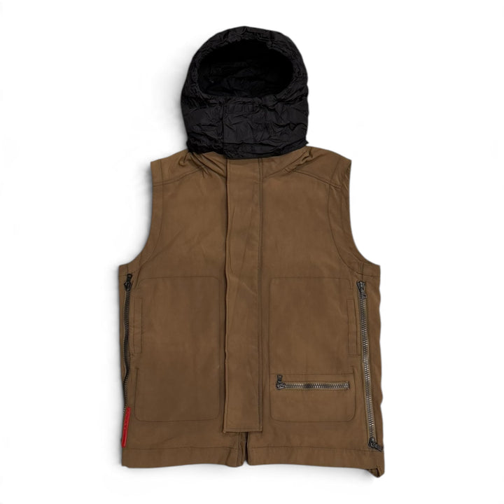 Prada Sport AW01 Modular Multi-pocket Brown Ski Vest (XL)