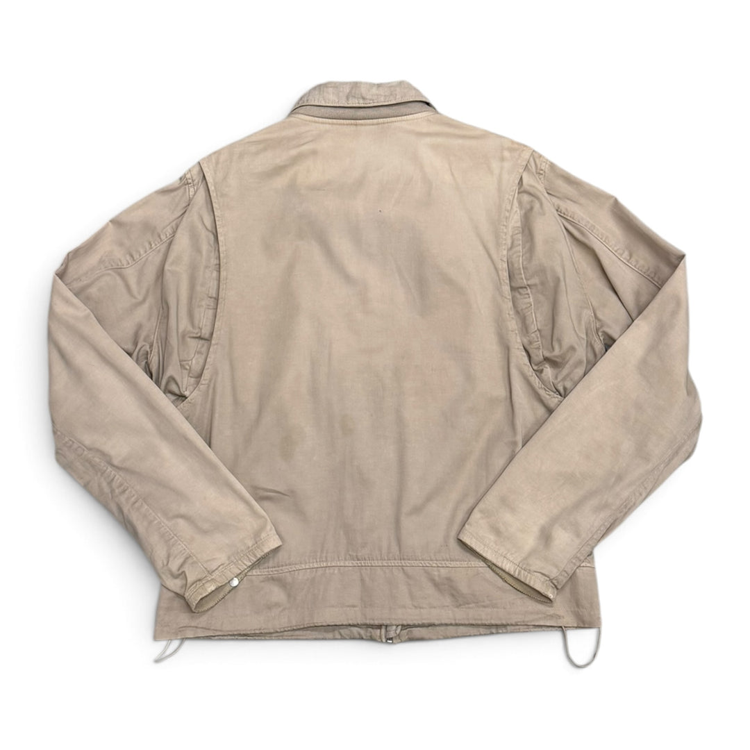 Stone Island Beige Raso Gommato Collared Zip Up Jacket (M)