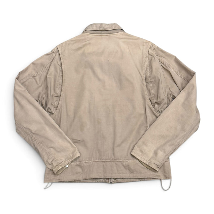 Stone Island Beige Raso Gommato Collared Zip Up Jacket (M)
