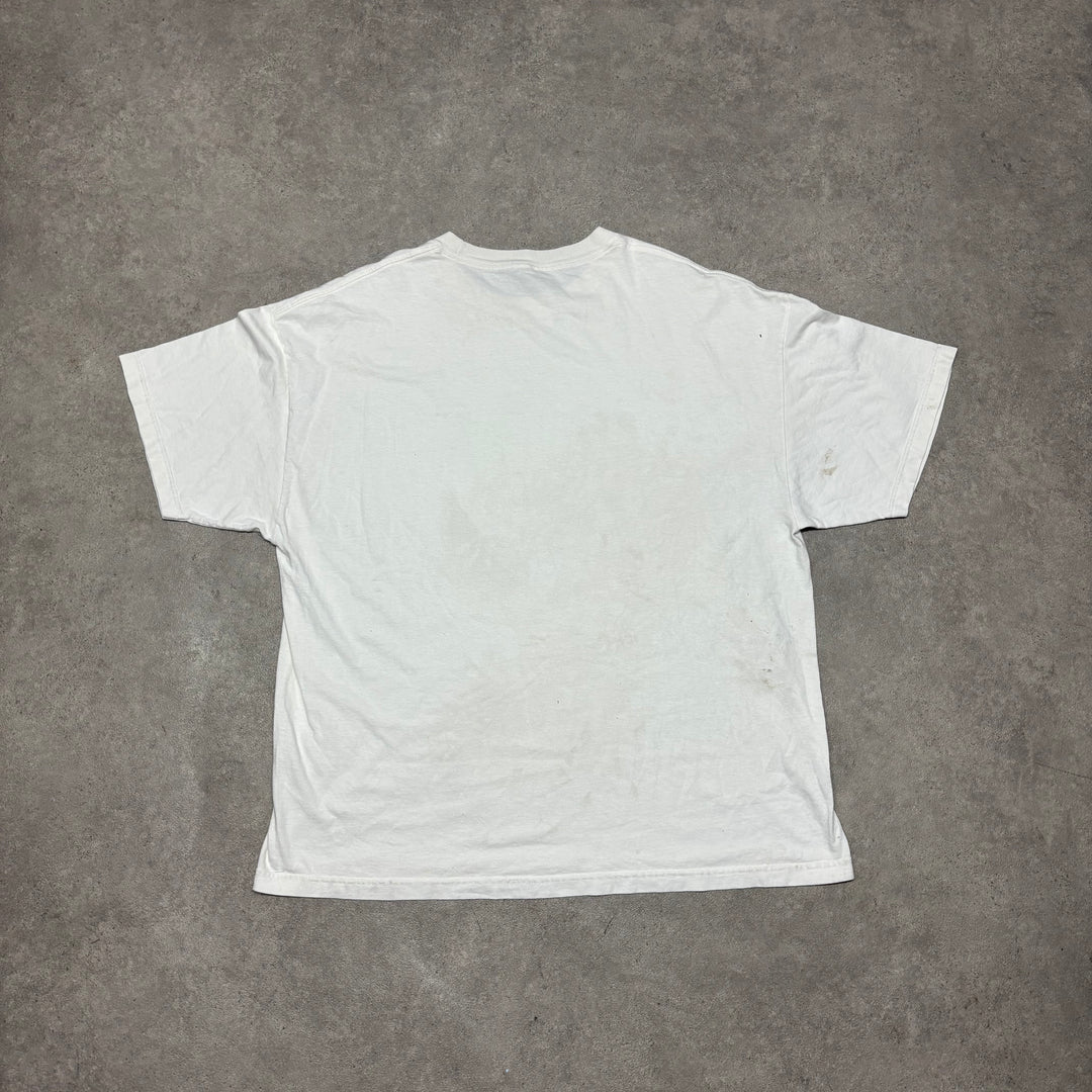 Vintage 'Addicted' White Graphic T-Shirt (XXL)
