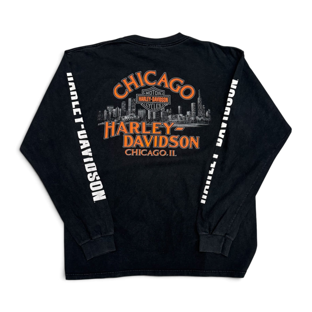 Harley Davidson Graphic Long Sleeve T Shirt Black (XL)