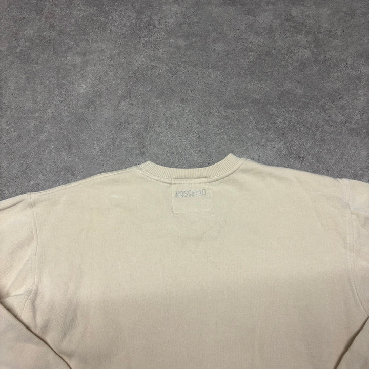 Rare 1980's Vintage Moschino Beige Graphic Sweatshirt (Women's M)