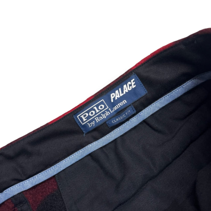 Palace x Ralph Lauren Red Checkered Fleece Trousers (34)