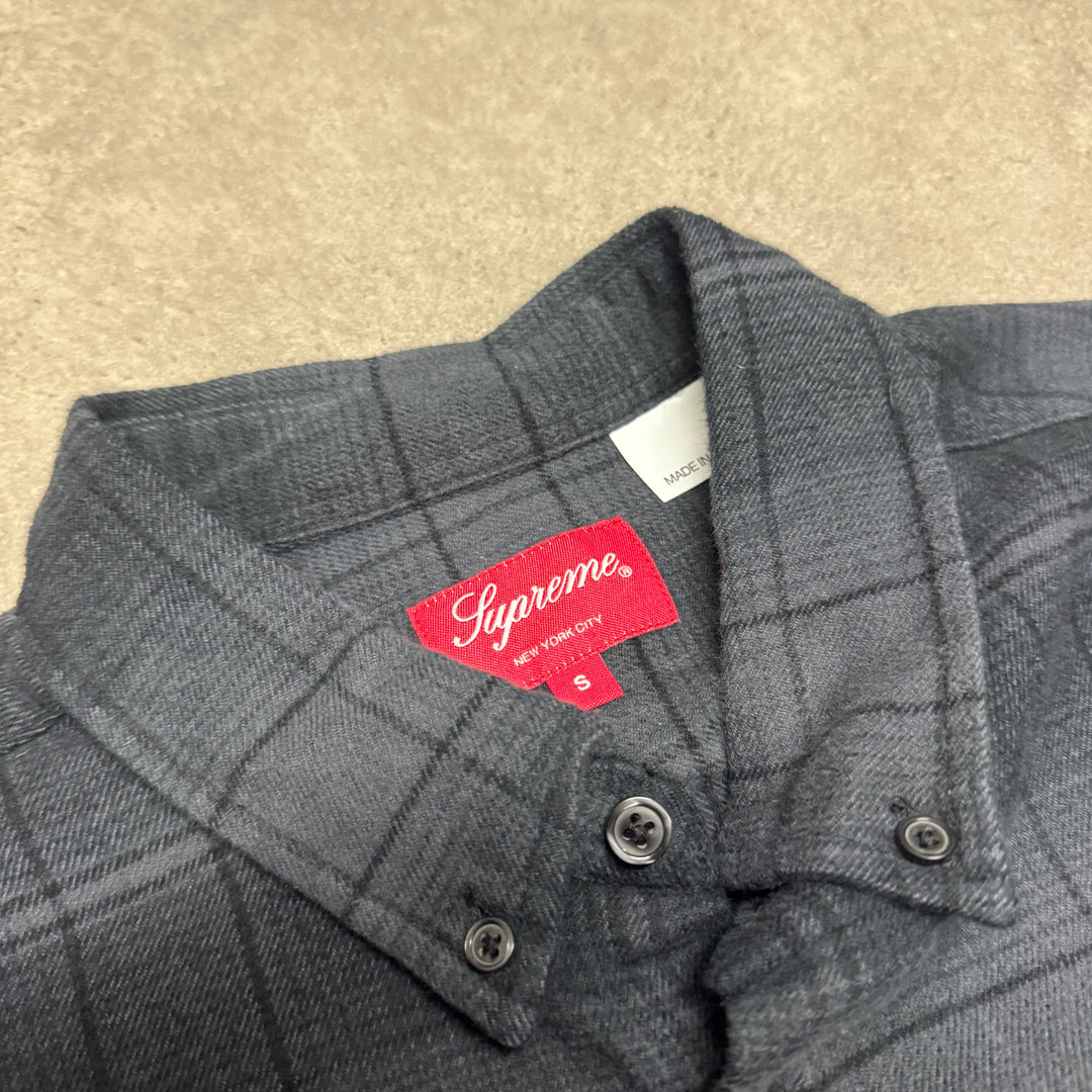 Supreme Black Checkered Flannel Shirt (S)