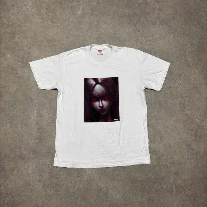 Supreme Red Eyes White Graphic T-Shirt (M)