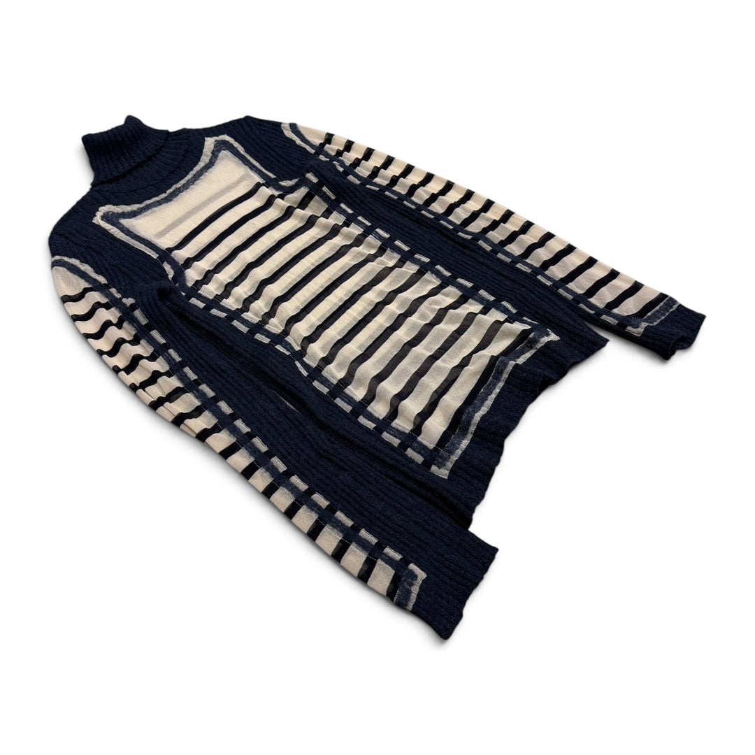 Jean Paul Gaultier Wool and Mesh Top (M) Blue