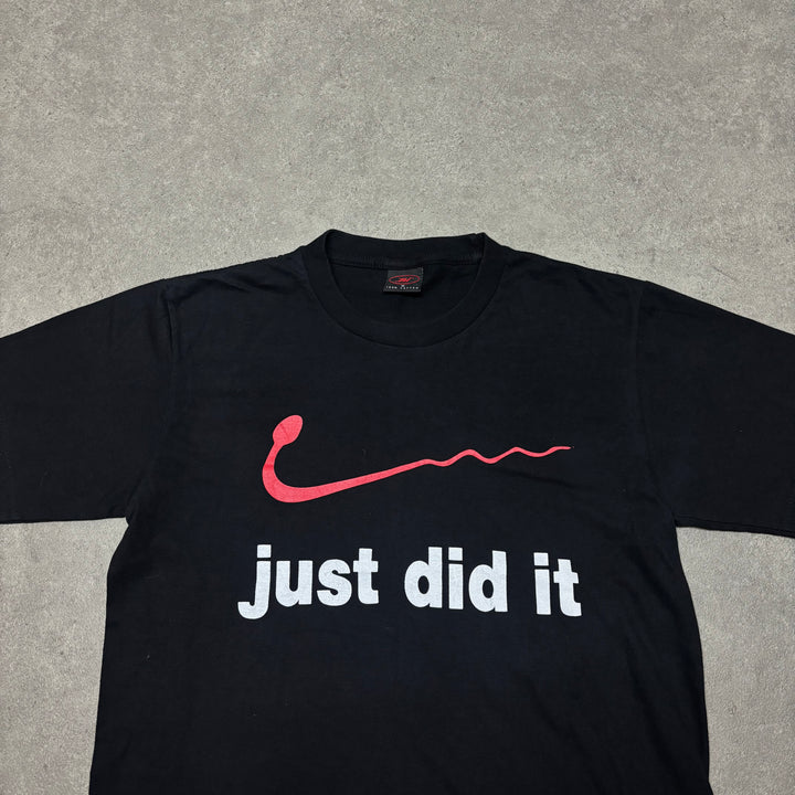 Vintage Just Did It Black Graphic T-Shirt (M)