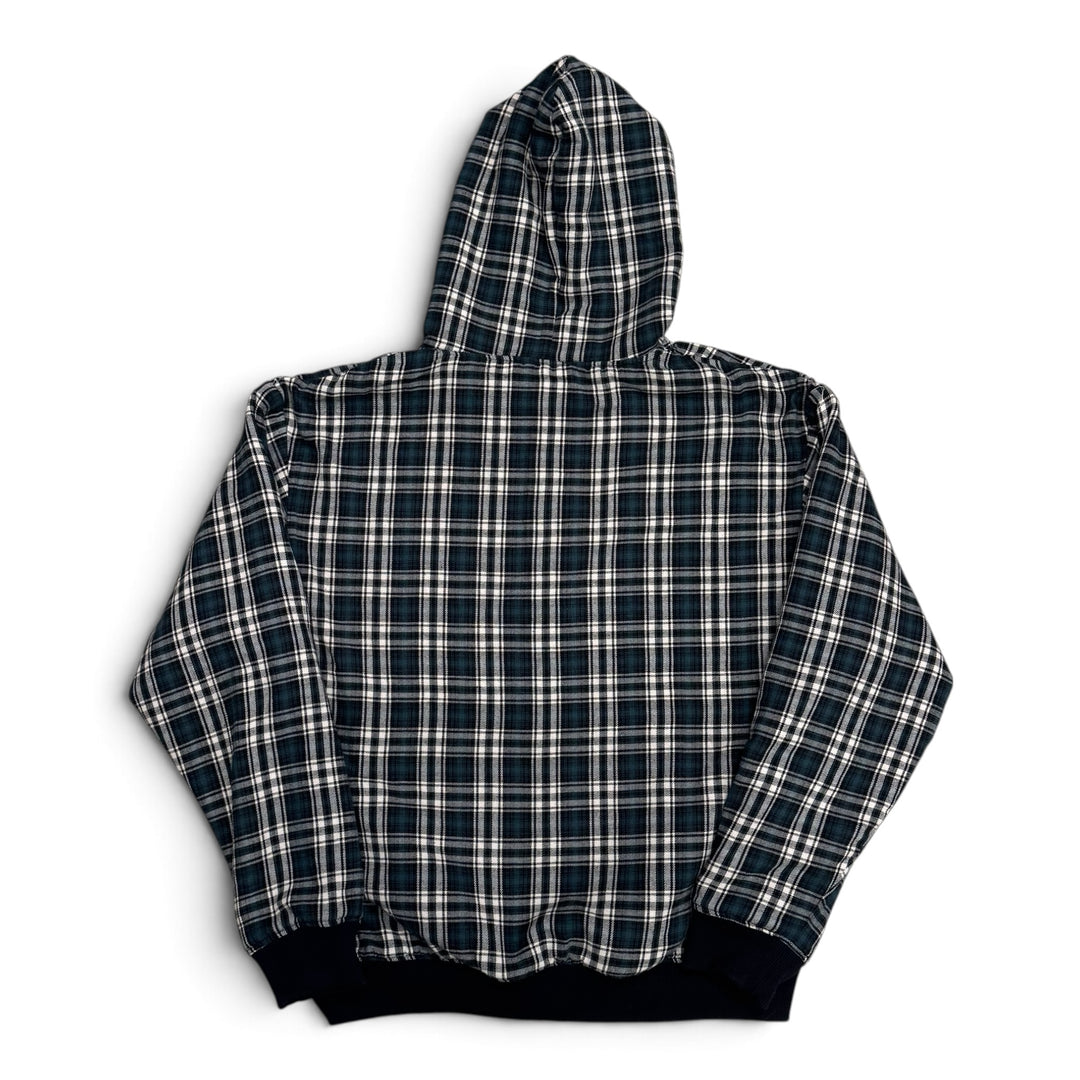 Yardsale Reversible Checkered Zip Up Hoodie  Blue&Black (L)