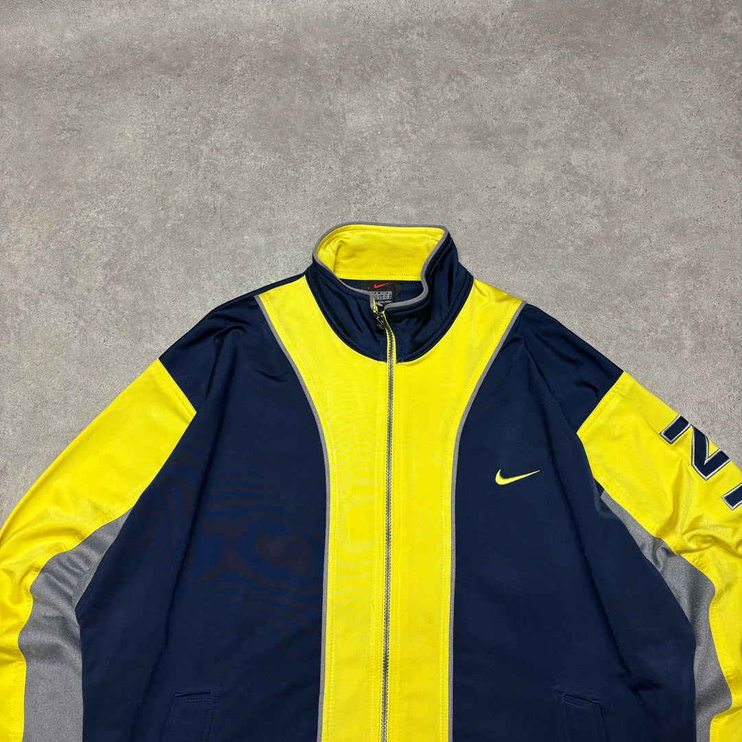 90's Vintage Nike Yellow & Navy Tracksuit Jacket (XL)