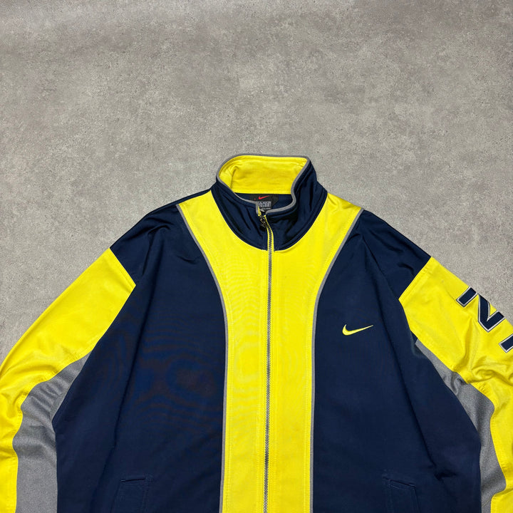 90's Vintage Nike Yellow & Navy Tracksuit Jacket (XL)