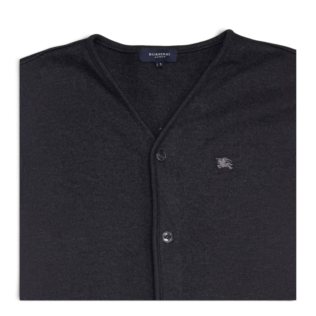 Vintage Burberry Button Up Vest Dark Grey (L)