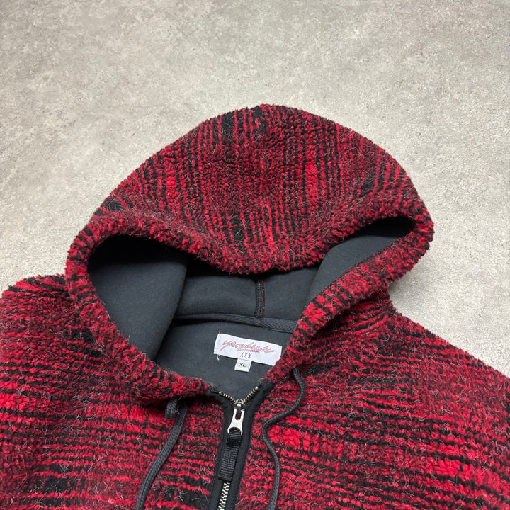 Yardsale Red Fleece Full Zip Hooded Jacket (XL)