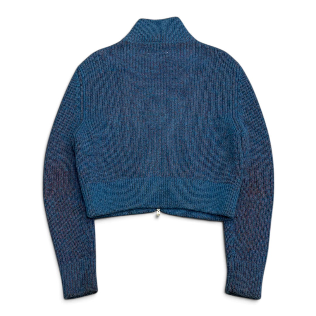 MM6 Maison Margiela Zip Up Knitted Jumper Blue (S)
