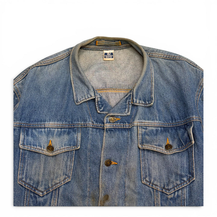 Vintage HM Prison Service Distressed Blue Denim Jacket (M)