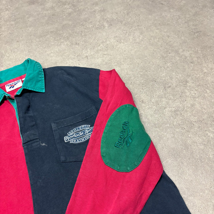 90's Vintage Reebok Two Tone Rugby Polo Shirt (M)