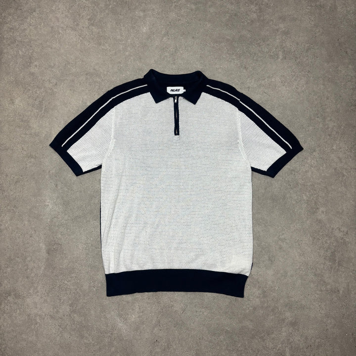 Palace Navy & White Tex Polo Shirt (L)