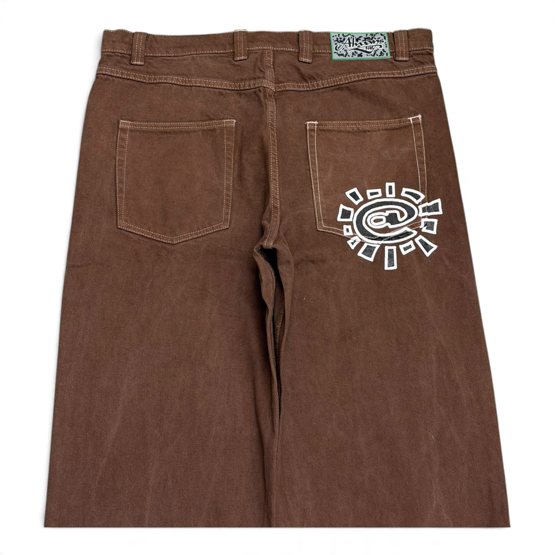 Always Do Brown Baggy Denim Trousers (M)
