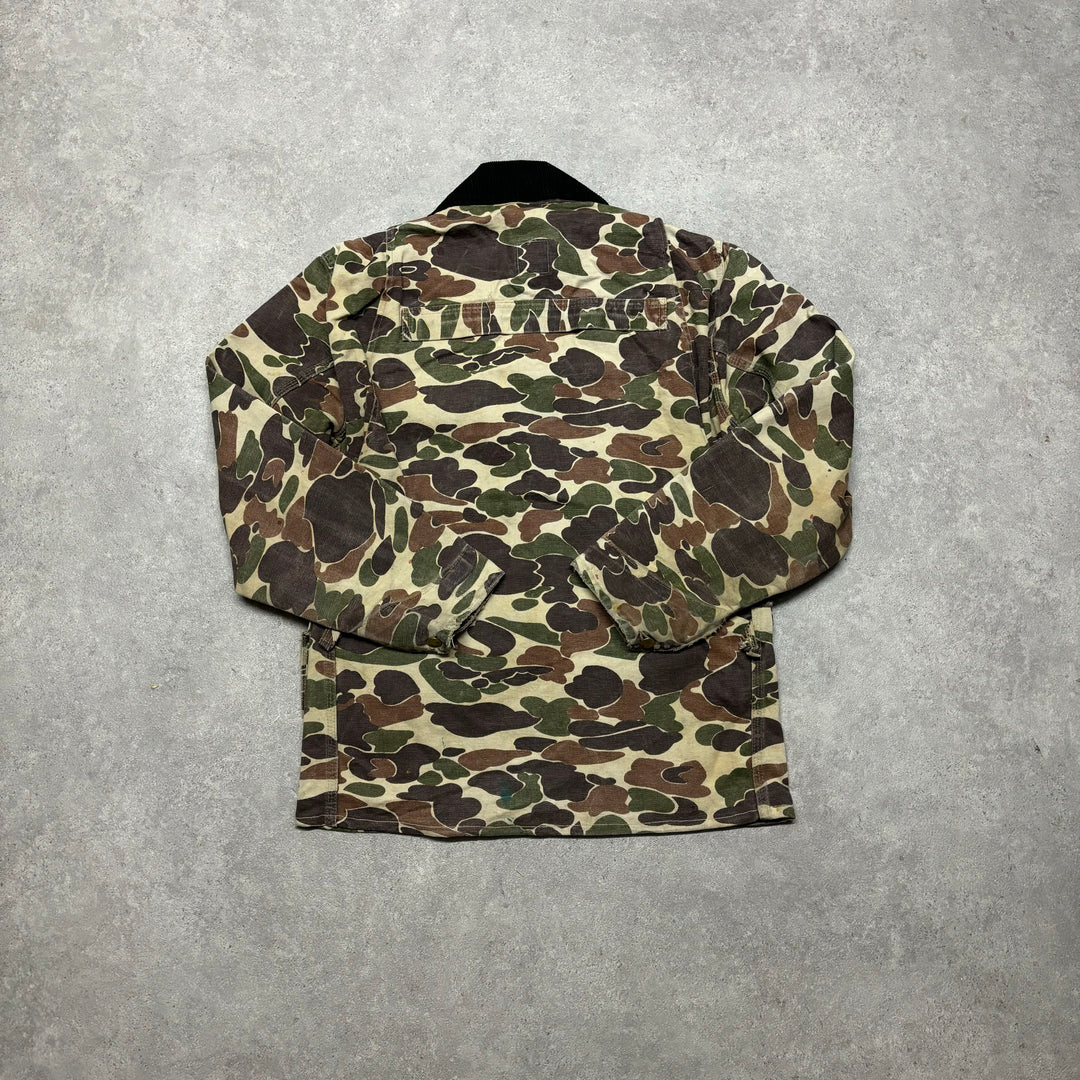 80's Vintage Carhartt Duck Camo Collared Workman Jacket (S)
