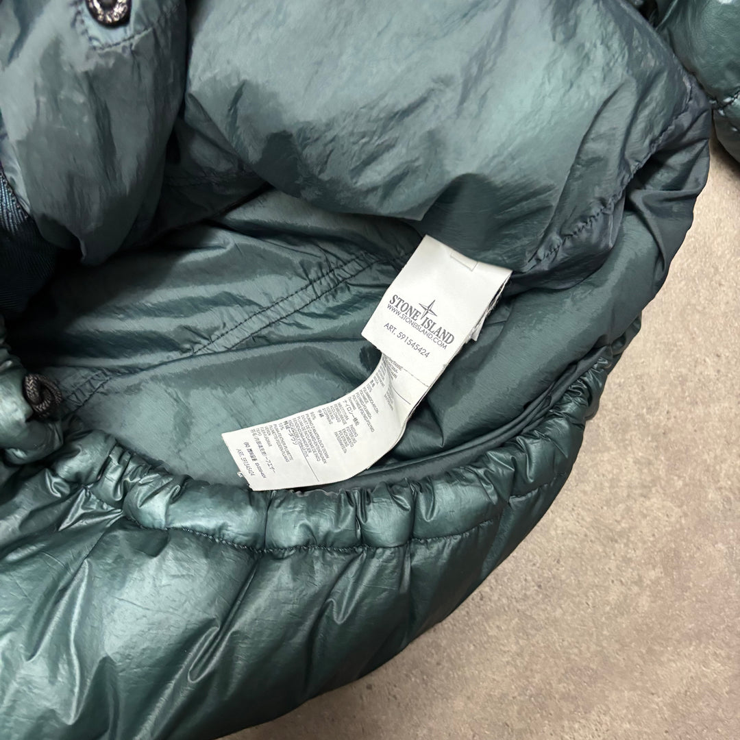 Stone Island Green Garment Dyed Puffer Jacket (XXL)