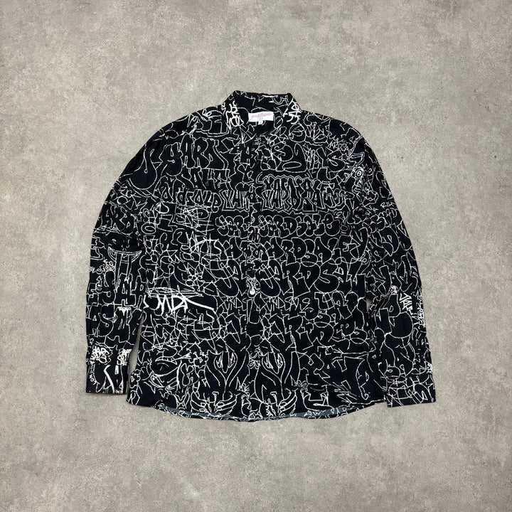 Yardsales Black Graffiti Long Sleeve Shirt (XL)