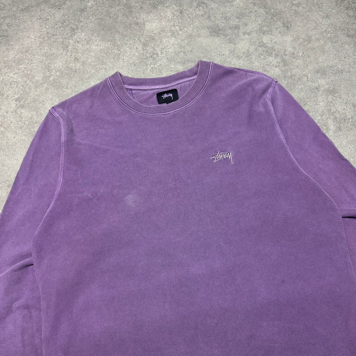 Stussy Crew Neck Purple Sweatshirts (L)