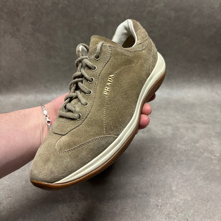 Prada Sport Beige Lace Up Low Top Trainers (UK5)