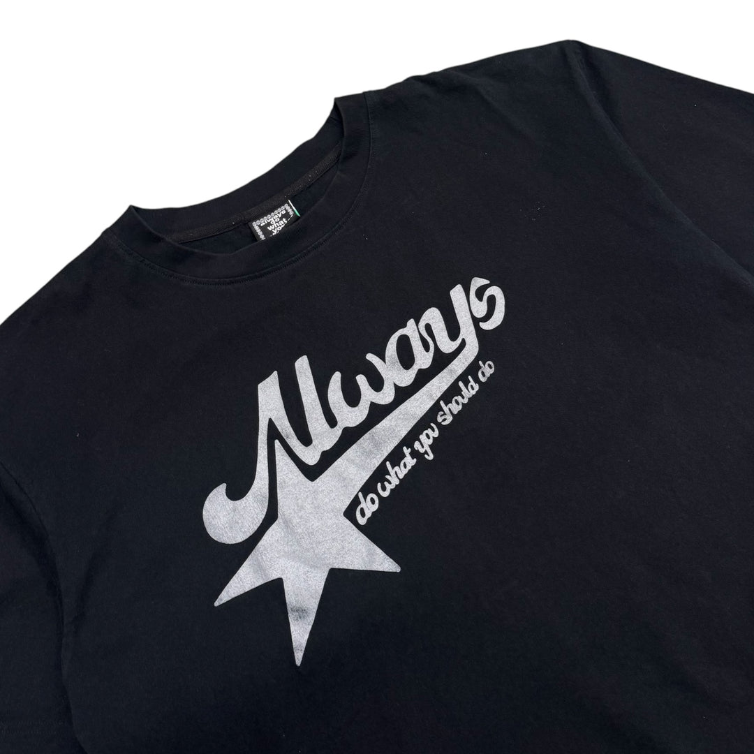 Always Do What You Should Do Black Graphic T-Shirt (XL)
