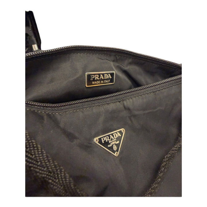 Prada Mini Nylon Handbag Pouch Black