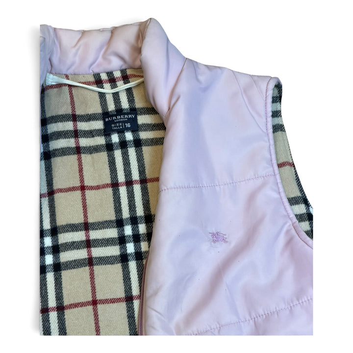 Vintage Burberry Pink Puffer Gilet (16)