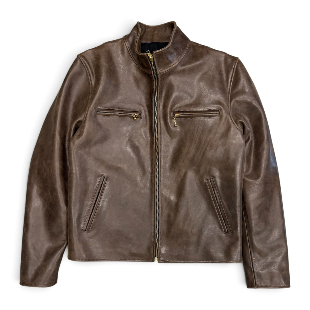 R. West Real Leather Jacket Light Brown (S)