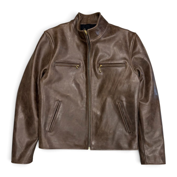 R. West Real Leather Jacket Light Brown (S)