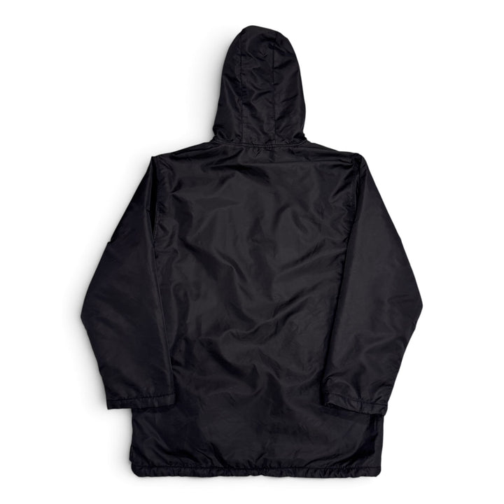 Vintage Stussy Black Spell Out Hooded Coach Jacket (XL)